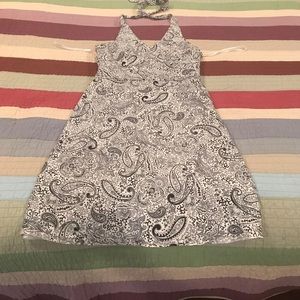 Black and white paisley halter dress